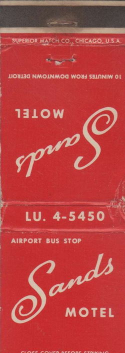 Sands Motel (Victory Inn) - Matchbook (newer photo)